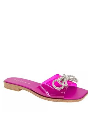 BCBGeneration Laffi Rhinestone Bow Slide